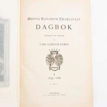 Bokverk 9 vol "Hedvig Elisabeth Charlottas dagbok".