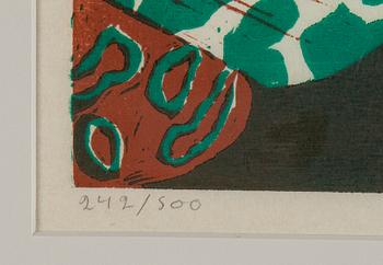 KARIN MAMMA ANDERSSON, woodcut in colours, signed 242/500 in pencil.