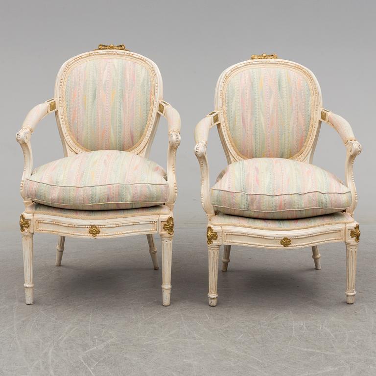 KARMSTOLR, ett par, Louis XVI, Frankrike, 1700-talets slut.