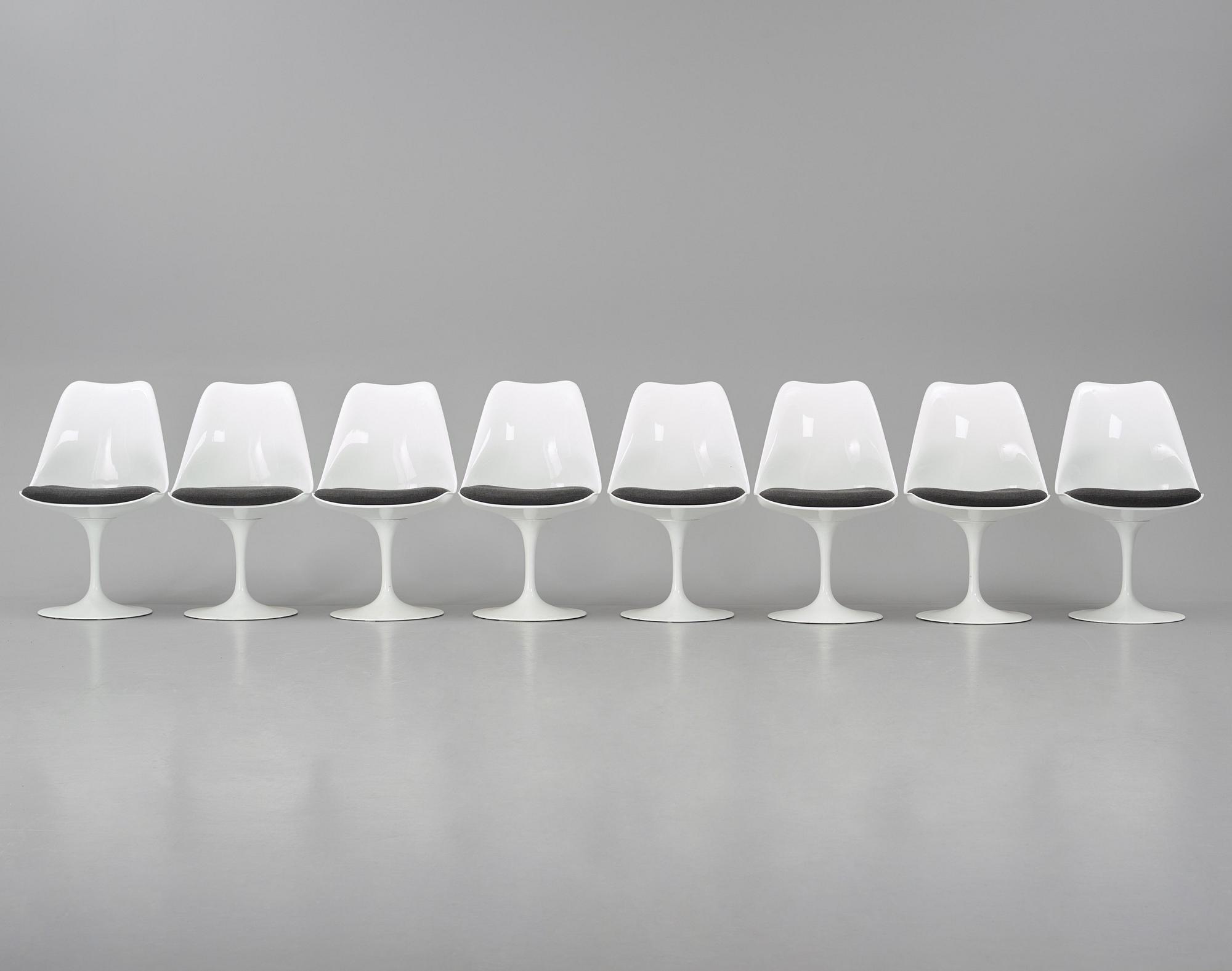 Eero Saarinen, stolar, åtta stycken, "Tulip", Knoll International, 1960-70-tal.