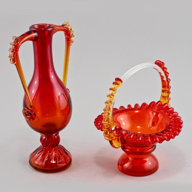 SKÅL samt VAS, glas, Murano, Italien, 1900-talets andra hälft.