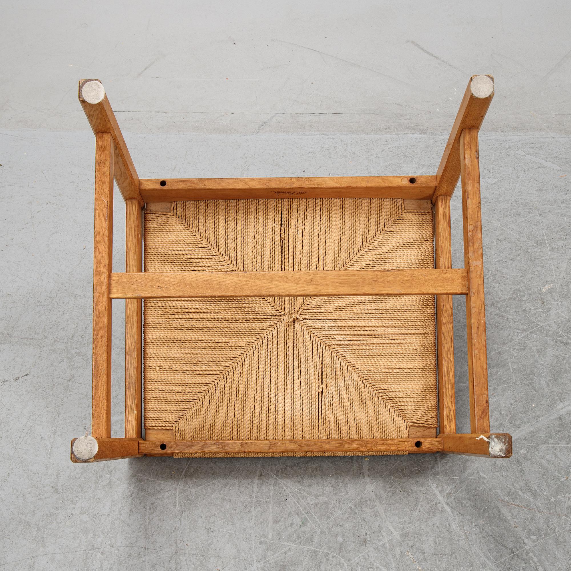 Six oak chairs by Børge Mogensen, C.M. Madsens Fabriker, Denmark.