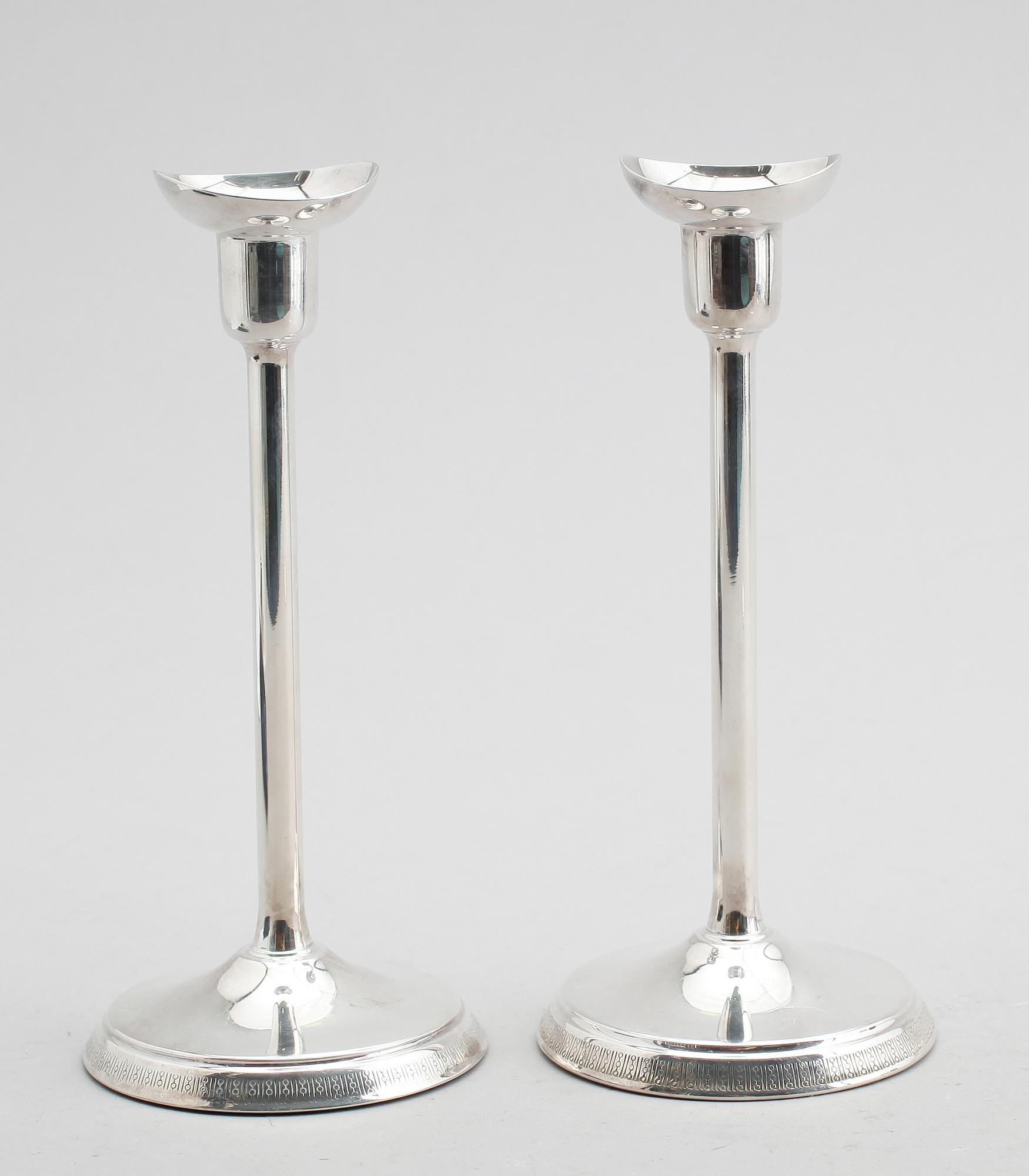 LJUSSTAKAR, 1 par, silver, Ainar Axelsson, GAB, 1974.