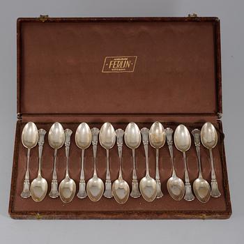 TESKEDAR, 15 st, silver, svenska importstämplar, 1930-tal, vikt 296 g.