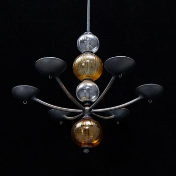 Carl Kihlberg, a Boda Smide glass and iron chandelier.