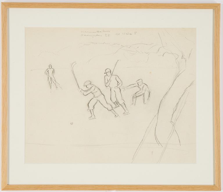 Einar Jolin, blyerts på papper, stämpelsignerad a tergo Einar Jolin.