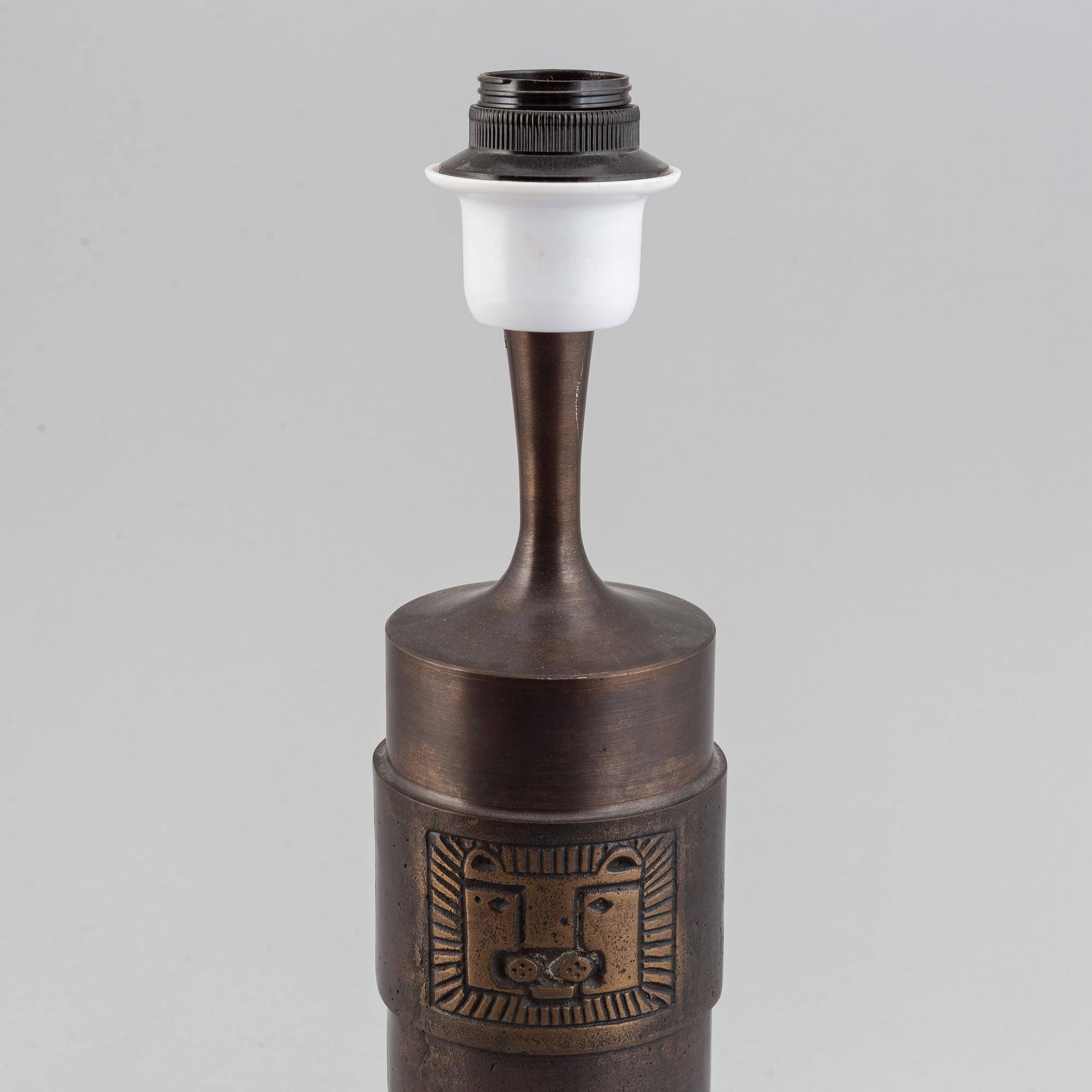 Stig Blomberg, a bronze table lamp, second half of the 20th century.