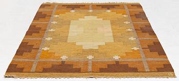 Ingegerd Silow, a flat weave rug, signed IS, c. 232 x 168 cm.