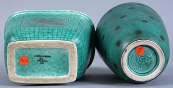 VASER, 2 st, stengods, Argenta, Gustavsberg.