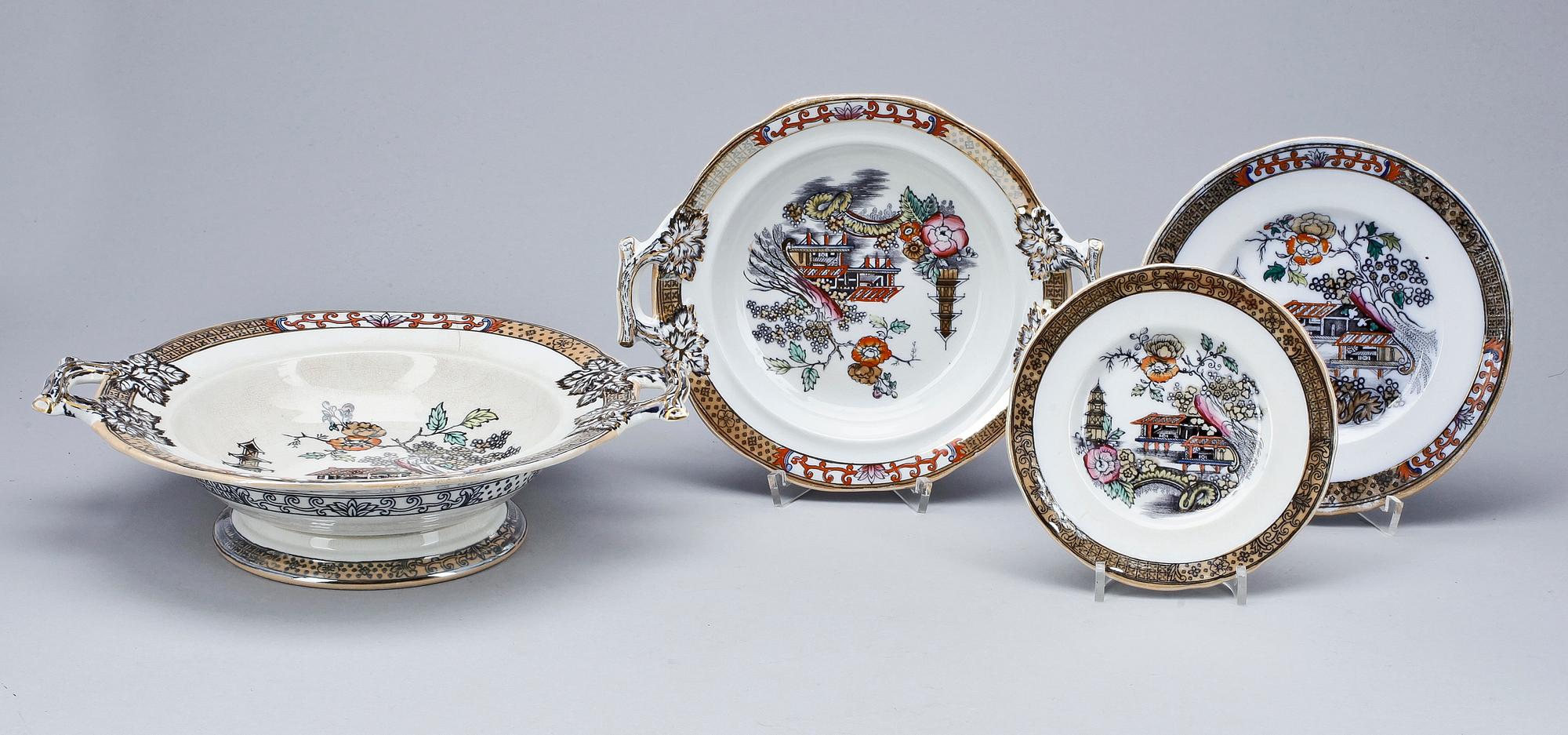 MATSERVIS, 95 delar, flintgods, "Japan", Rörstrand, tidigt 1900-tal.