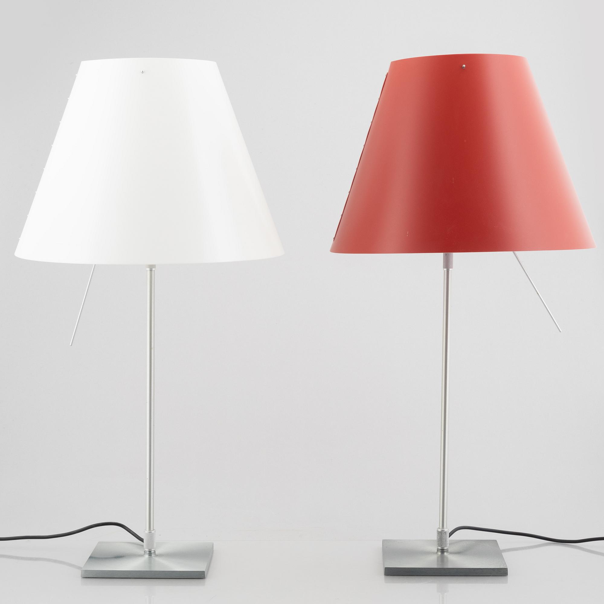 Paolo Rizzatto, bordslampor, ett par, "Costanzina", Luceplan, Italien.