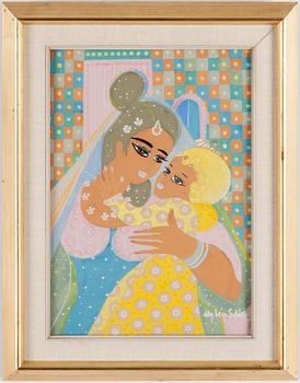 ALY BEN SALEM, gouache, signerad.
