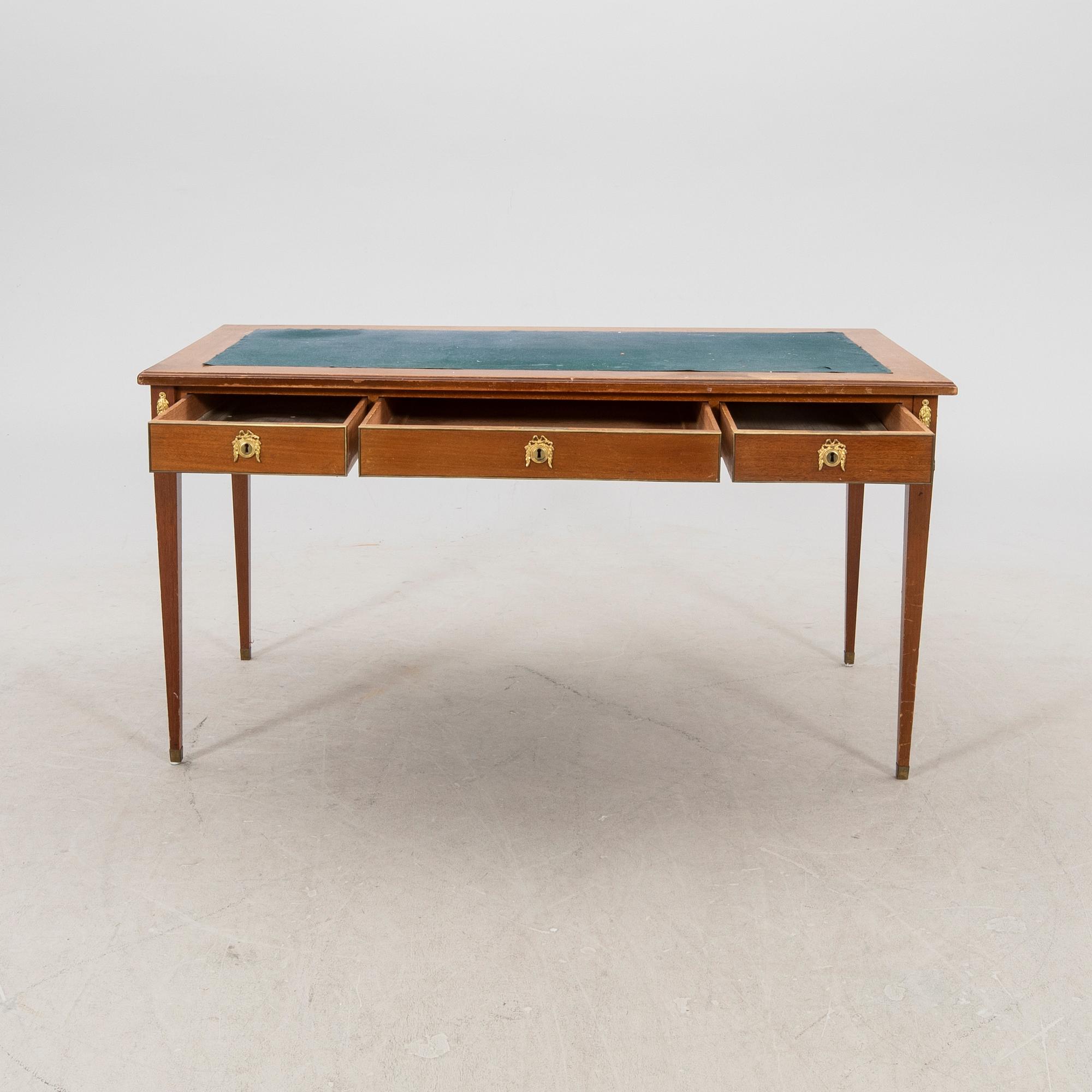 A late Gustavian style mahogany desk first half of the 20th century.