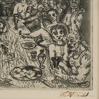 Eduard Wiiralt, "Sööming (Orgia)".