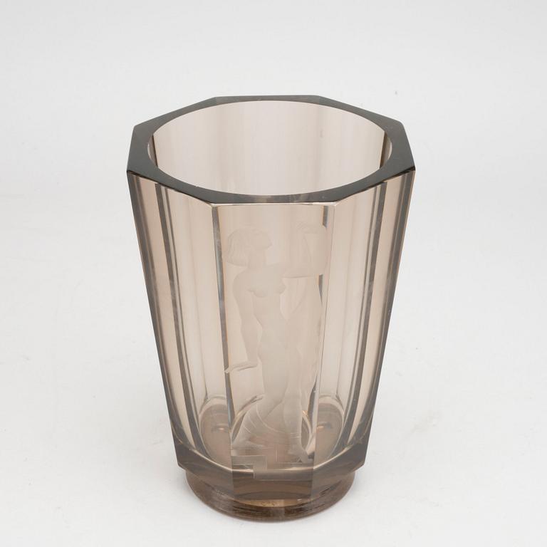 A Simon Gate glass Orrefors vase.