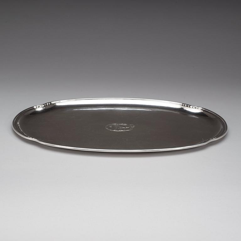 A W.A. Bolin silver tray, Stockholm 1931.