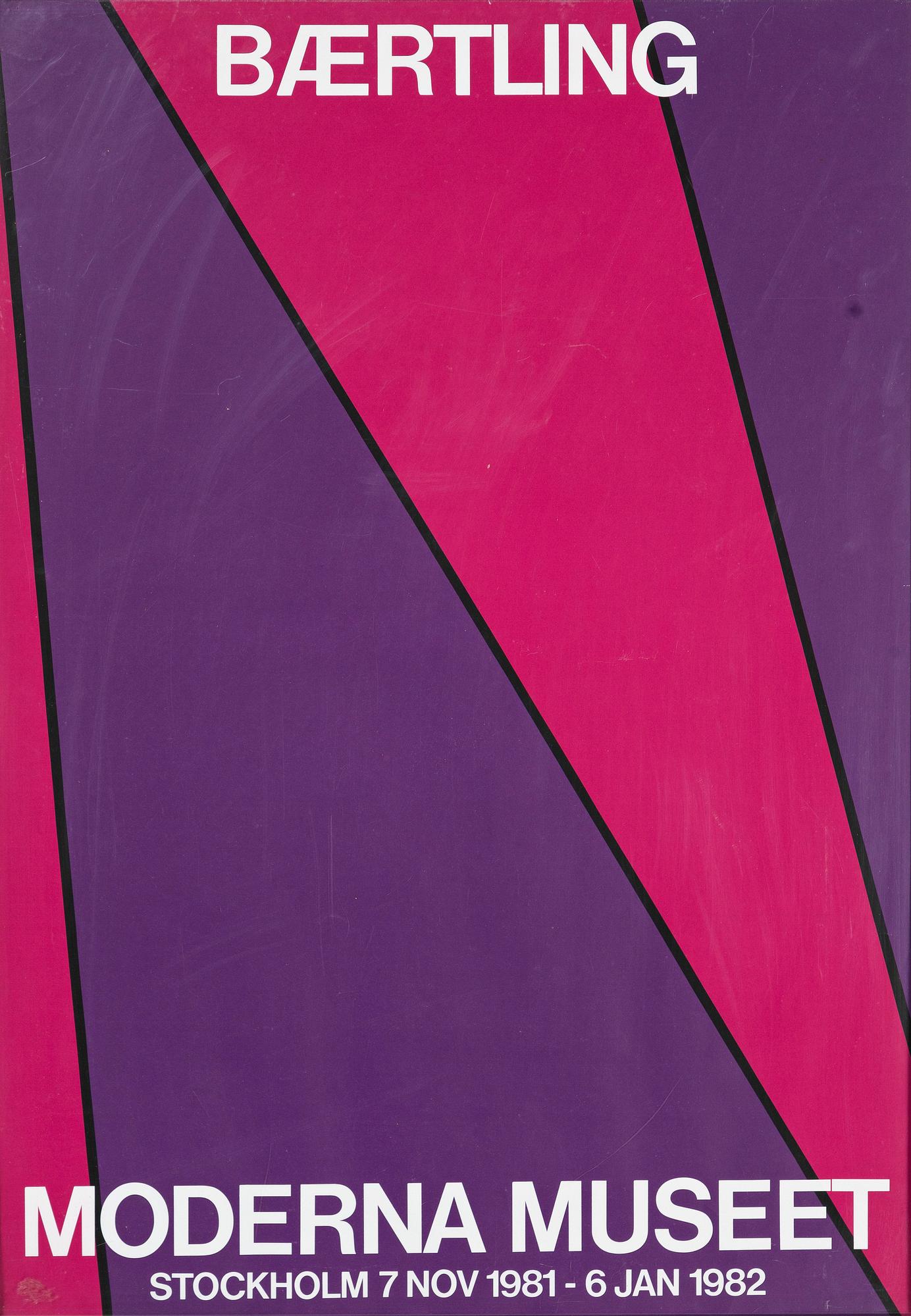 Olle Bærtling, Exhibition Poster, "Bærtling, Moderna Museet, Stockholm 7 Nov 1981 - 6 Jan 1982".
