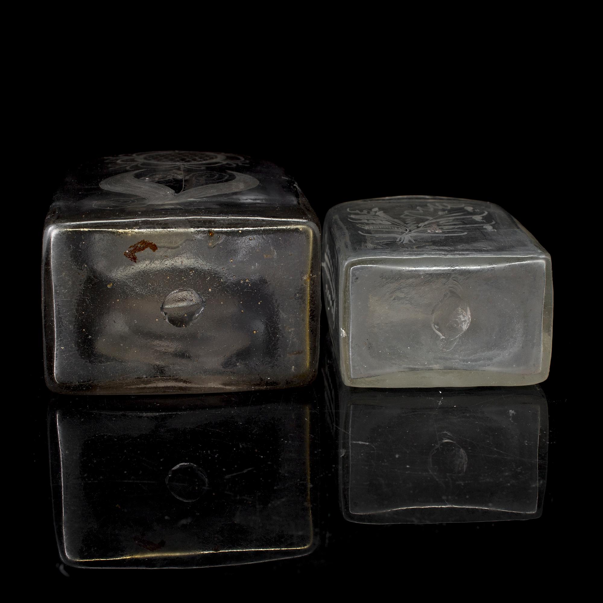 Two 19th century glass bottles.