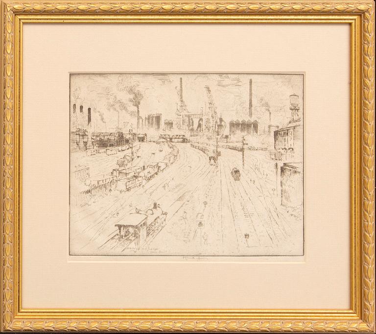 Joseph Pennell, etsning, signerad, 1910.