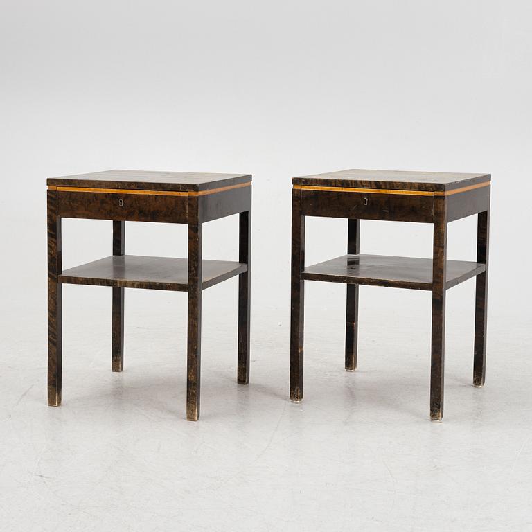 Otto Schulz, a pair of bedside tables, Boet, Gothenburg, 1930's.