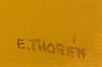 Esaias Thorén, olja på pannå, signerad.