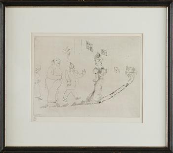 Marc Chagall, Dinner is Served, from "Dead Souls" by Nikolai Gogol.