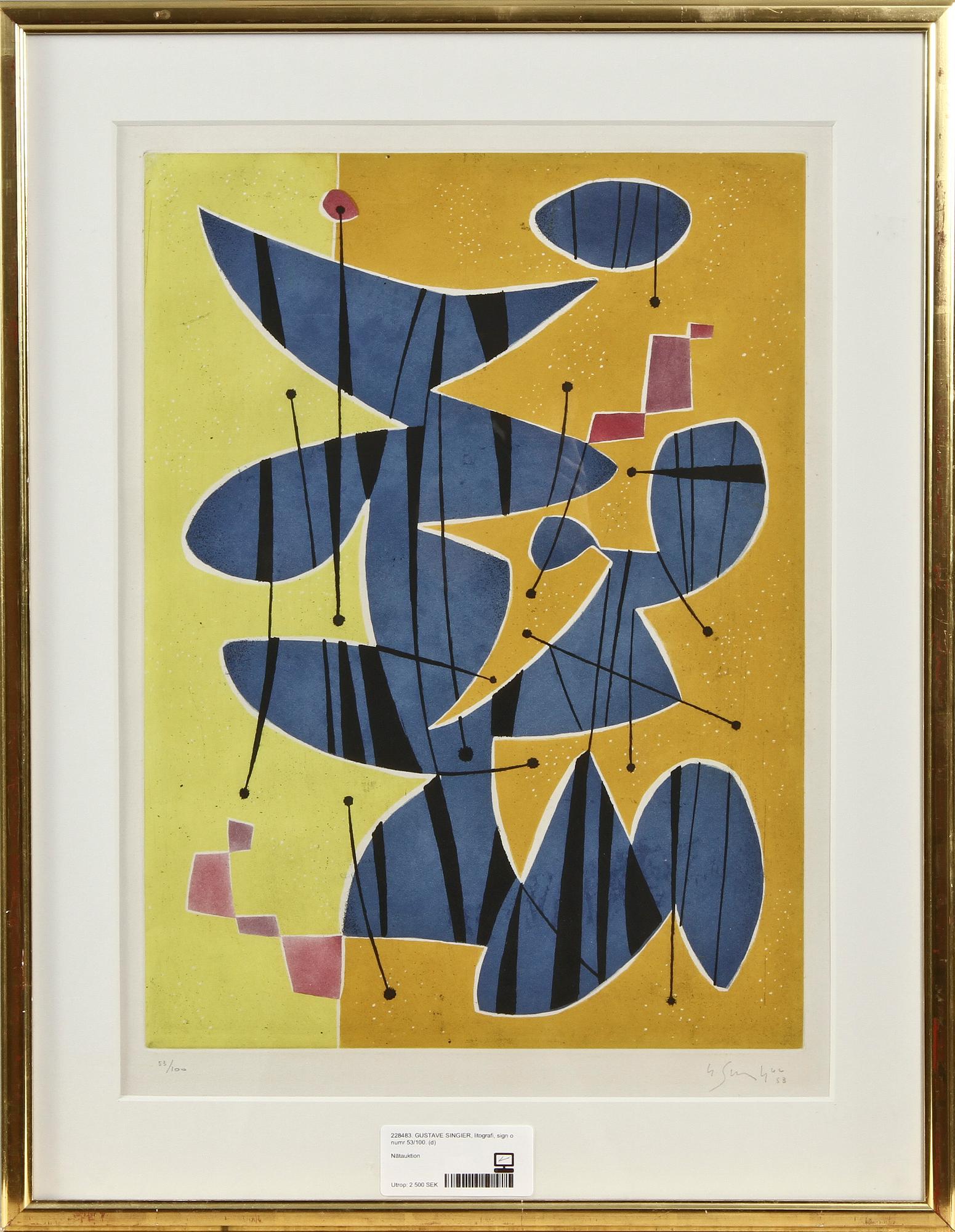 GUSTAVE SINGIER, litografi, sign o numr 53/100.