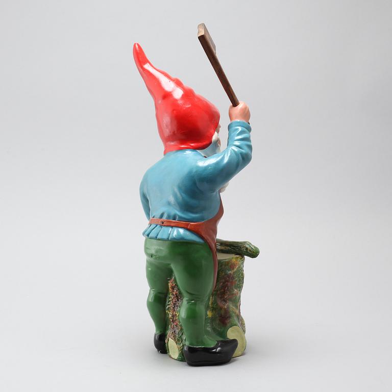 A ceramic gnome, first half of/mid 20th century.