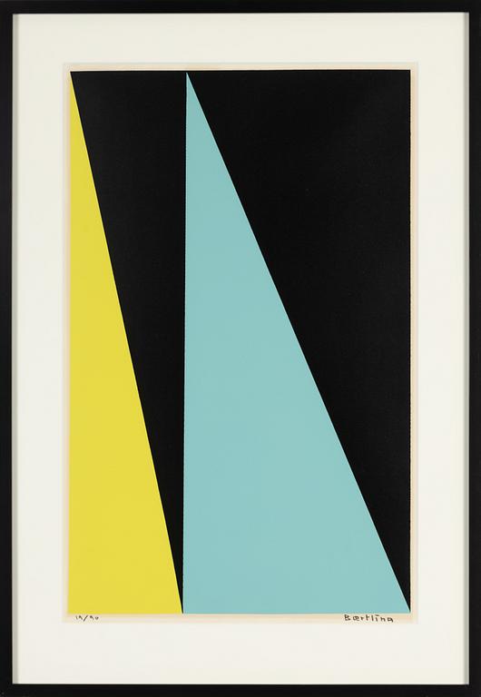 Olle Bærtling, silkscreen in colours, signed 19/90.