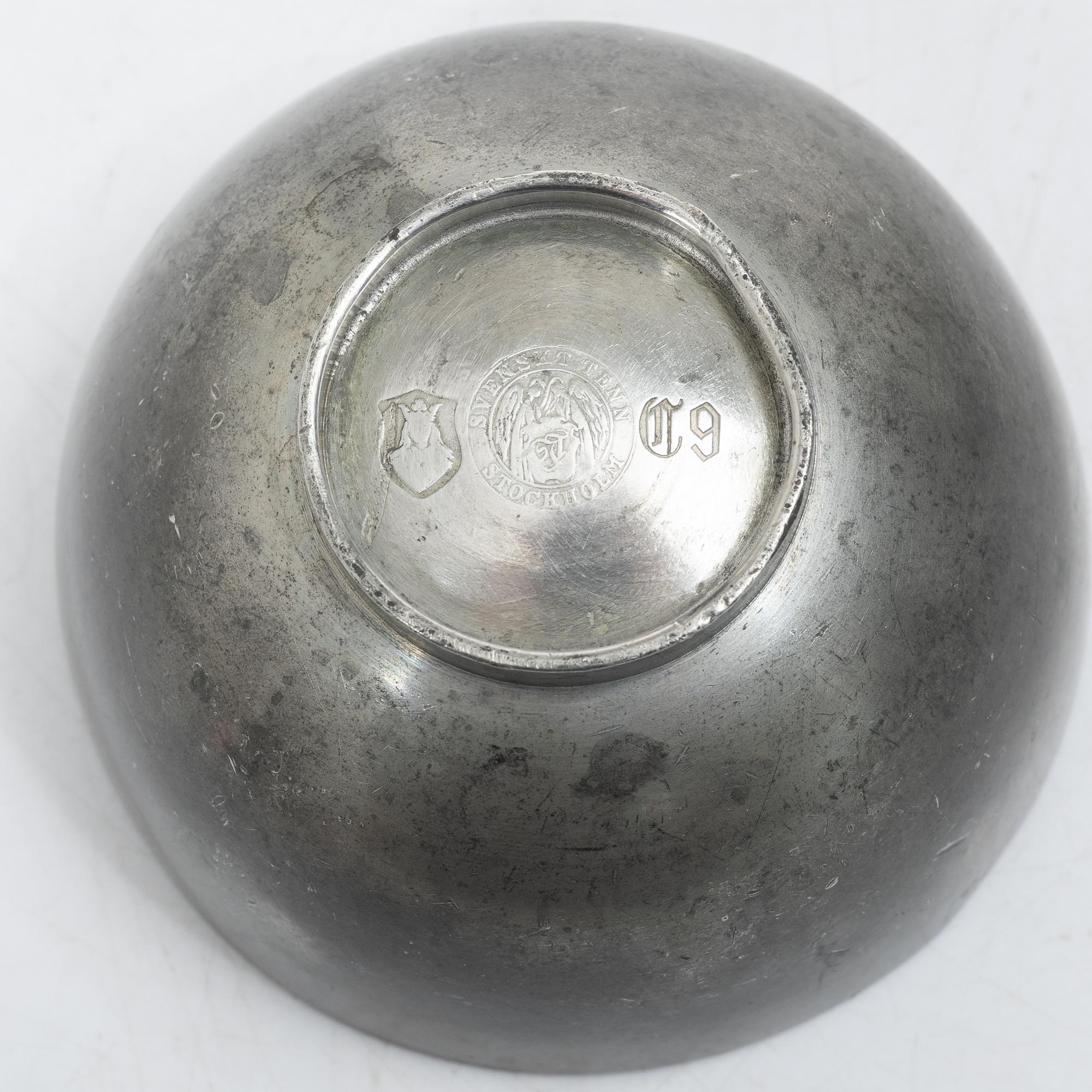 Firma Svenskt Tenn, sugar bowl and cream jug, Stockholm, 1953-54.