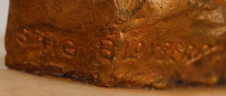 STIG BLOMBERG, skulptur, förgylld brons, sign.