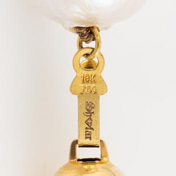 Necklace with cultured freshwater pearls, clasp 18K gold.