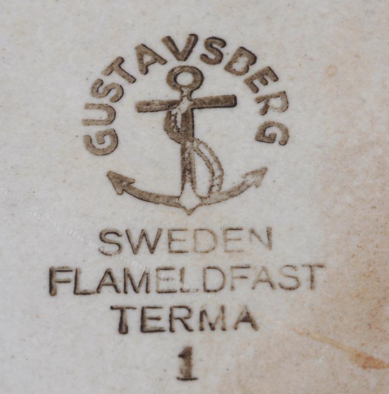 PARTI KERAMIK, 3 delar. 2 delar "Terma" samt en skål Upsala-Ekeby.