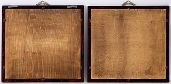 A pair of Chinese reverse glass paintings, 20th century.