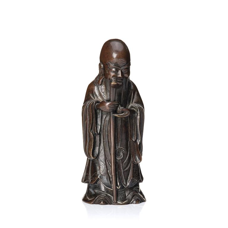 Skulptur, brons. Sholau, sen Qingdynasti.