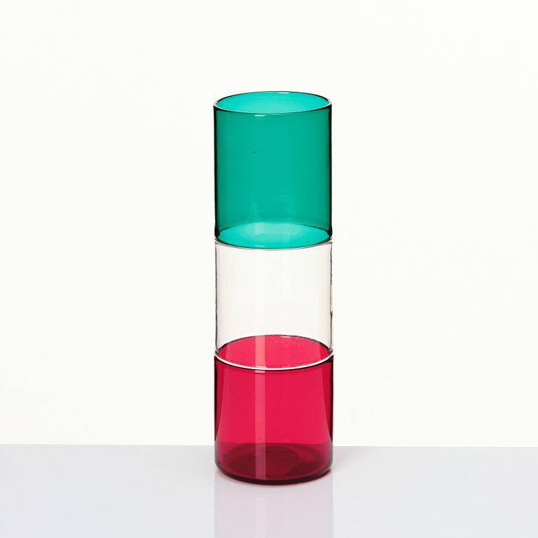 Fulvio Bianconi, an 'a Doppio Incalmo' glass vase, Venini, Murano, Italy, model 4392.