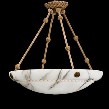 An alabaster ceiling lamp, first half of the 20th century.