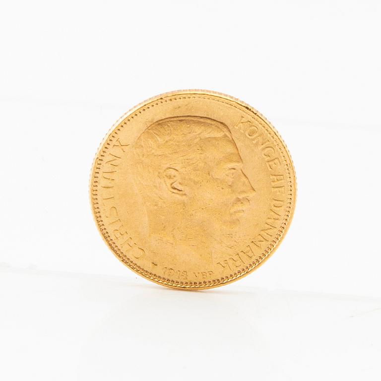 Gold coin 20 kroner 1914 Denmark Christian X.