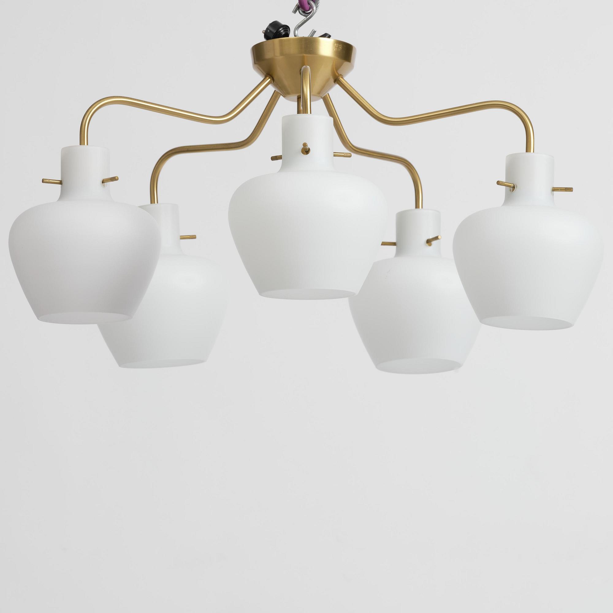 Hans Bergström, a ceiling lamp model 136/5, ateljé Lyktan, Åhus, 1940s.