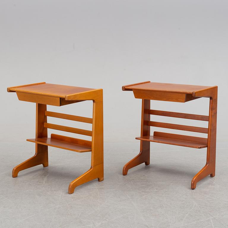 A pair of bedside tables by Nordiska Kompaniet, mid 20th century.