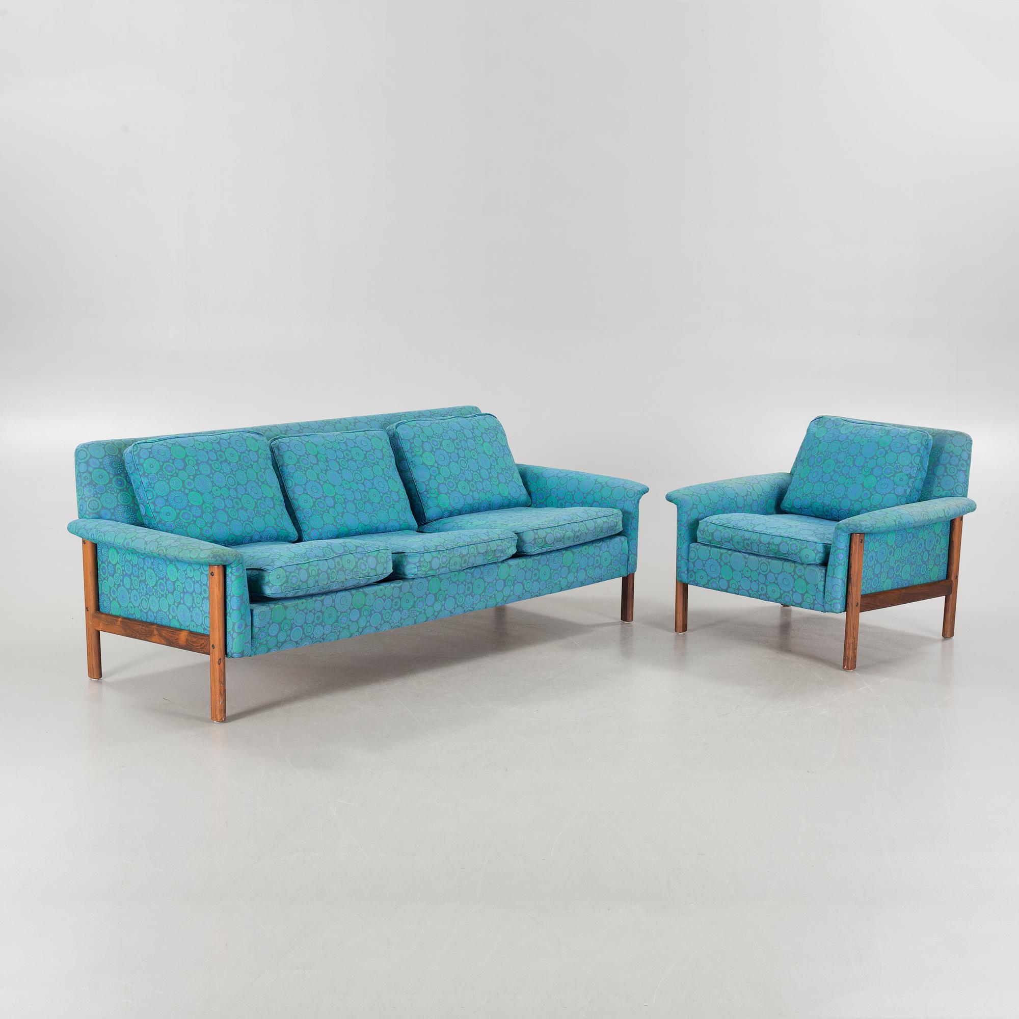 A 1960s "Oklahoma" sofa and armchair by Folke Ohlsson for Dux Möbel AB.