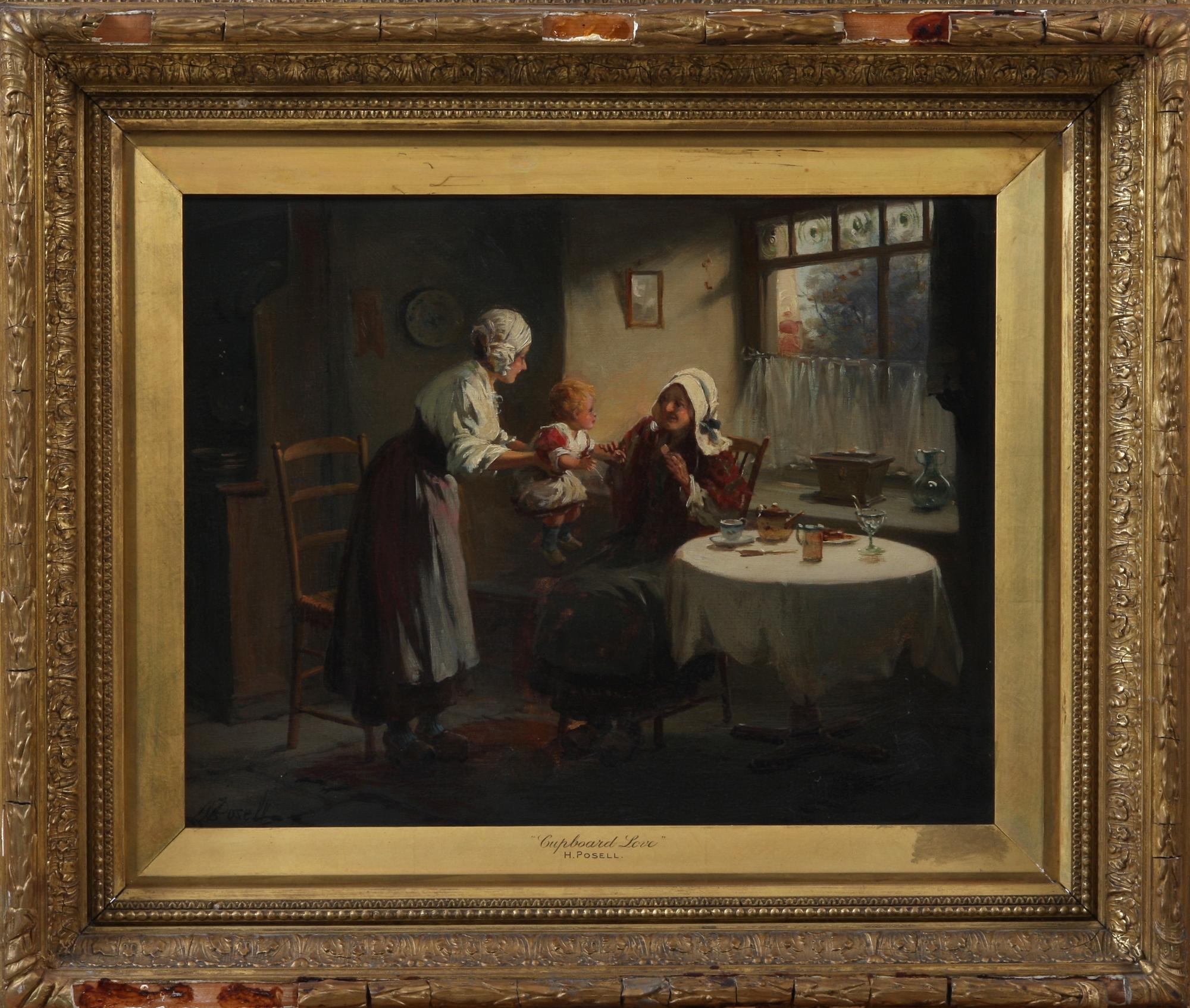 OKÄND KONSTNÄR, olja på duk, sign Posell, 1800/1900-tal.