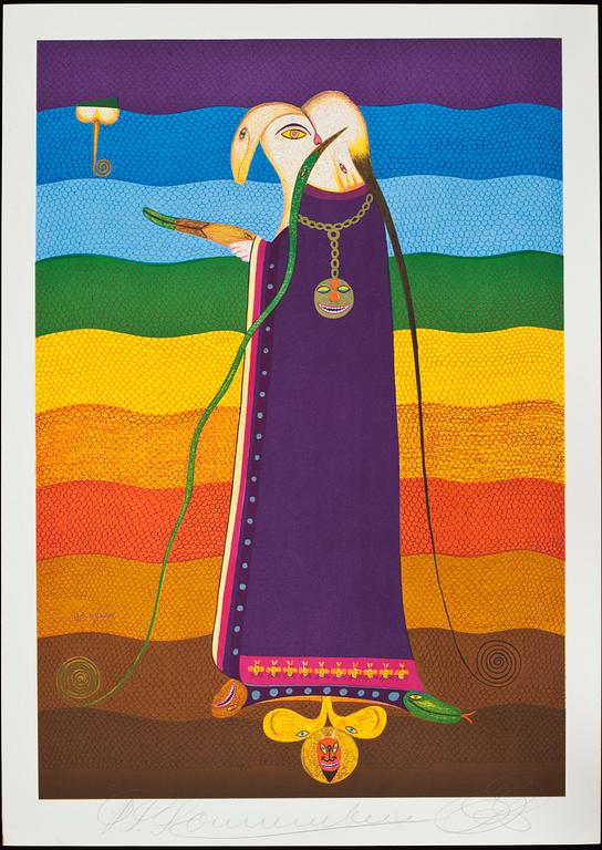 FRIEDRICH SCHRÖDER-SONNENSTERN, färglitografier, 5 st, signerade och numrerade i HC-upplaga, daterade 1971.