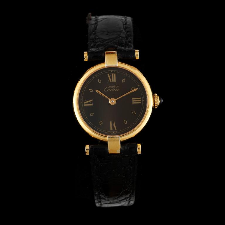 ARMBANDSUR, Must de Cartier, Paris, förgyllt silver, 1980-tal.