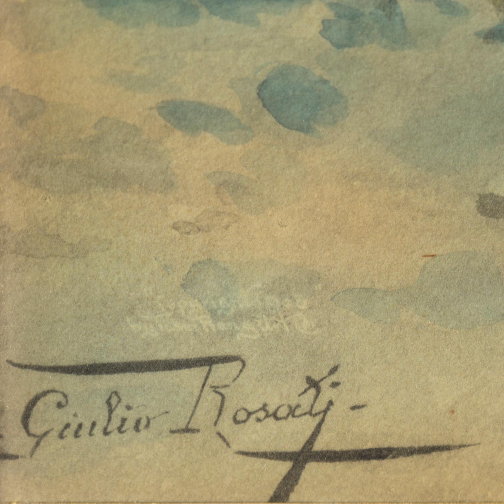 GUILIO ROSATI, watercolor and pencil on paper, signed.