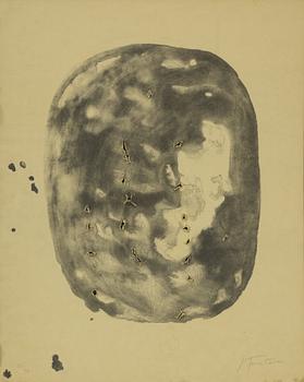 Lucio Fontana, a signed and numbered etching with relievo and perforation.