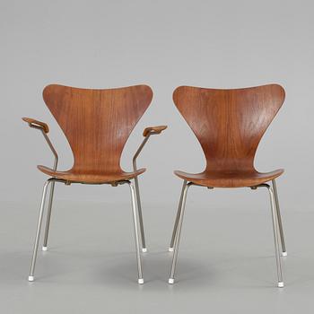 STOLAR, 2 st, Arne Jacobsen, Fritz Hansen, 1960-tal.