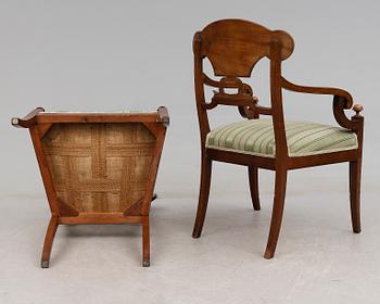 KARMSTOLAR, 1 par, Karl Johan, 1800-talets mitt.