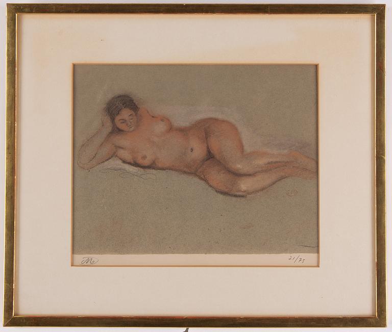 ARISTIDE MAILLOL, lithograph in colours, signed 21/75.