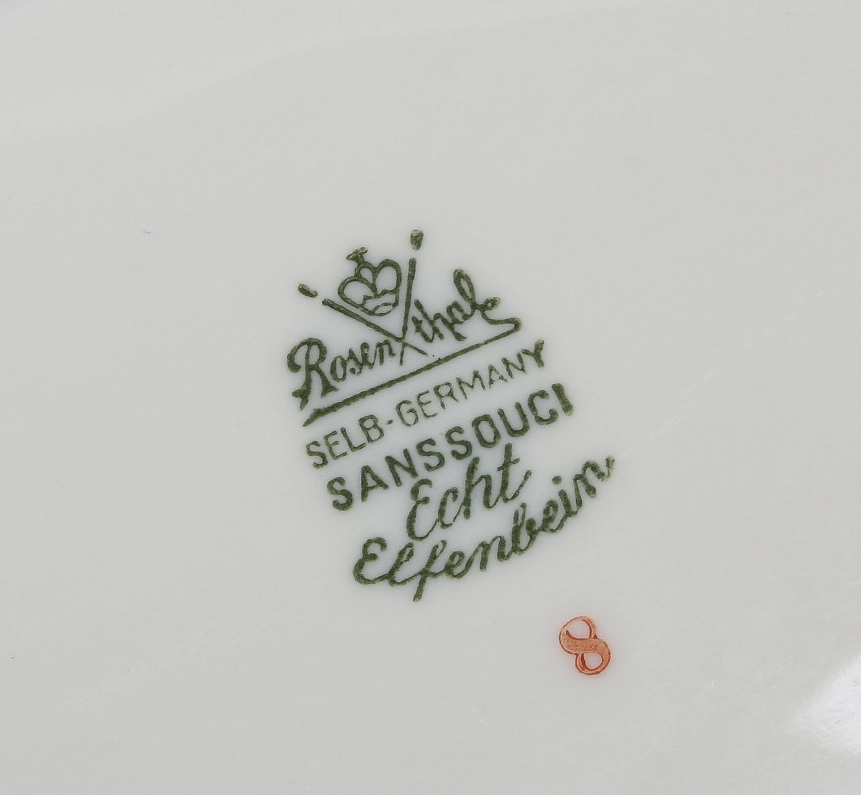 MATSERVIS, 50  delar. Porslin. Rosenthal "Sanssouci".